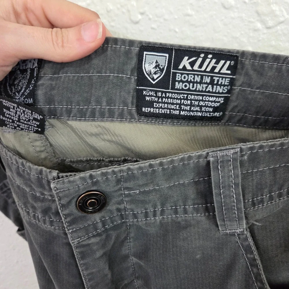 KUHL Mens Pants 34x30 Cotton Nylon Charcoal Grey Hiking Utility Workwear Pants